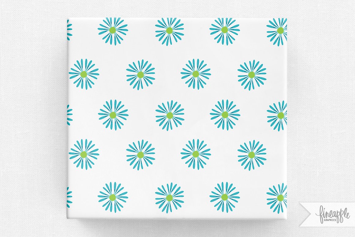 Blue flowers print.