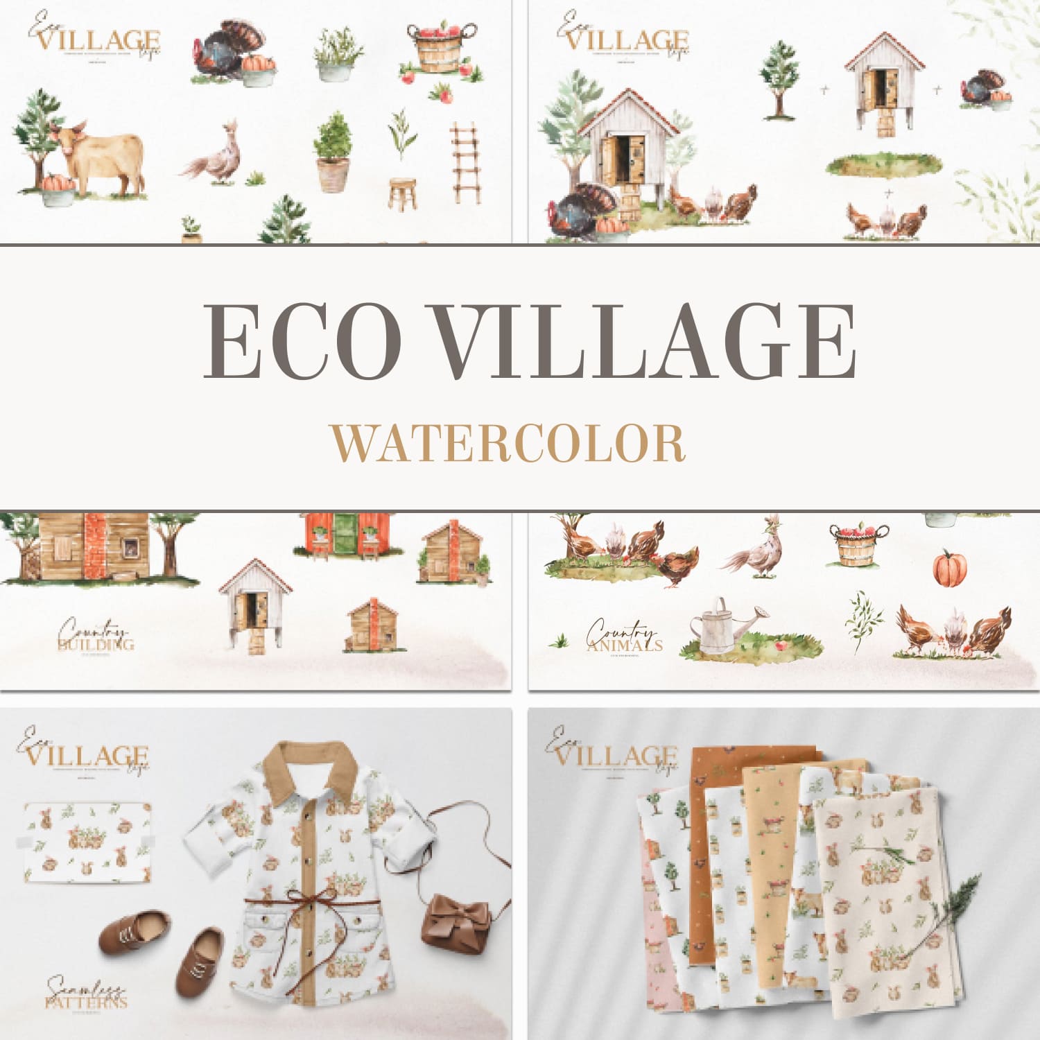 Slides of eco village watercolor.