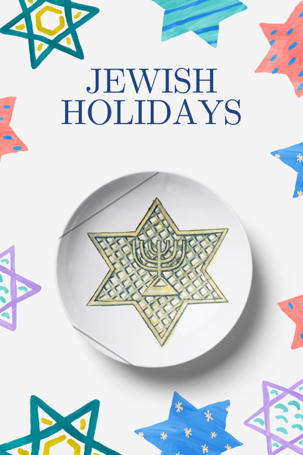 A six-pointed religious star is painted on the plate.