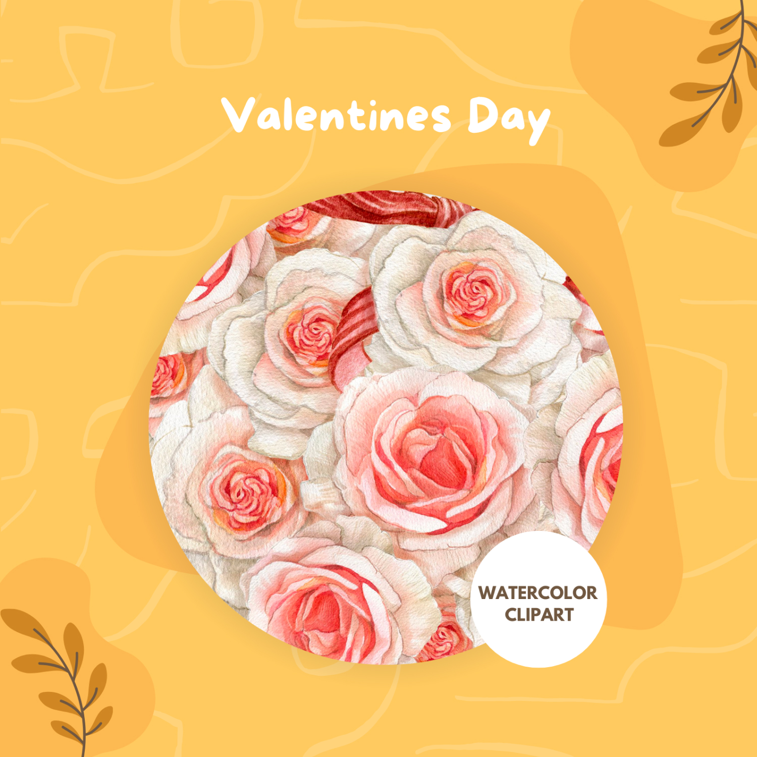 Preview images watercolor valentines day clipart.