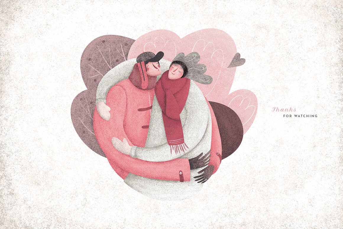 Image of lovers in winter.