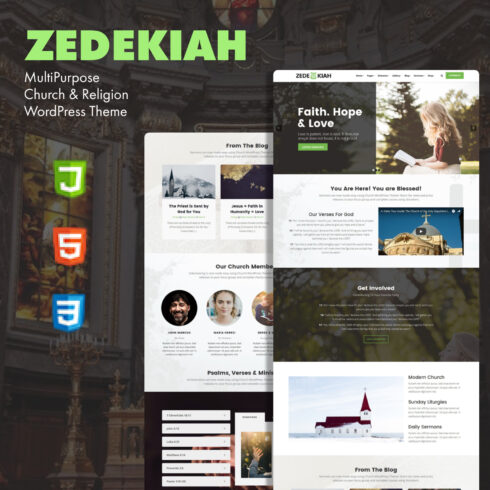 Various religious themes of the website template.