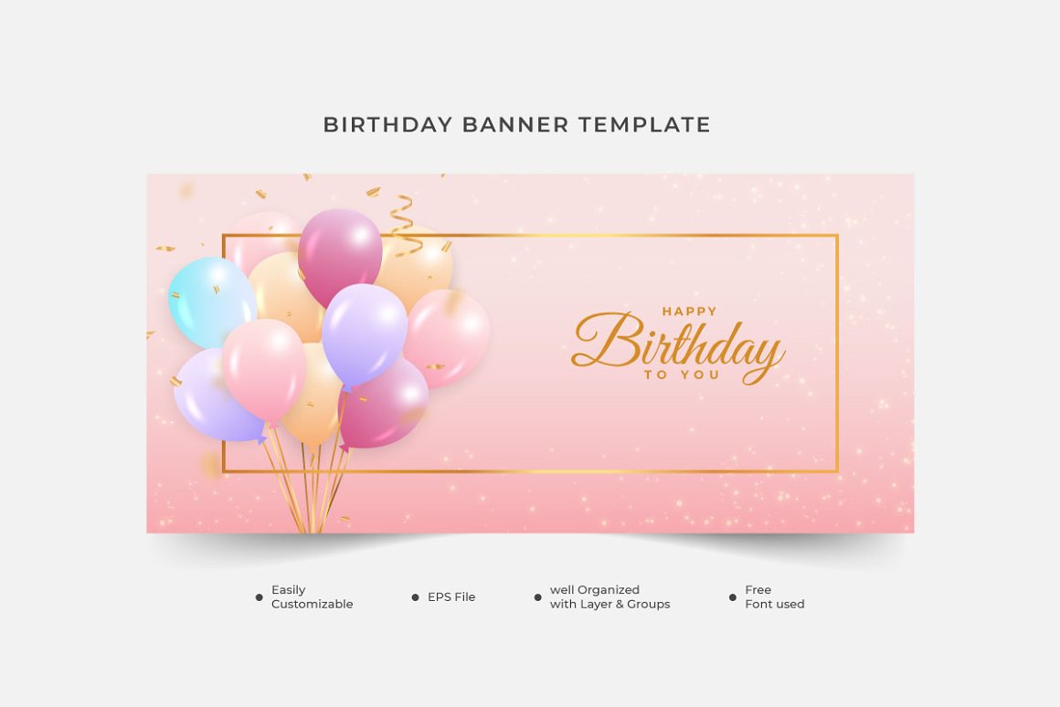 Happy Birthday Banner Background – MasterBundles