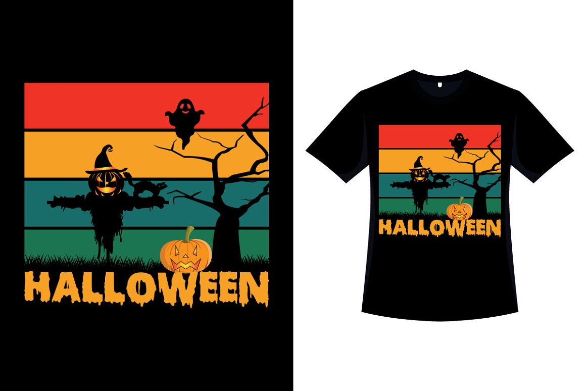 Multicolored background with the image of Halloween.