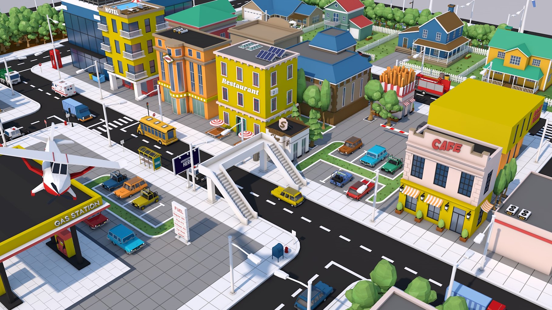 Rendering of city streets.