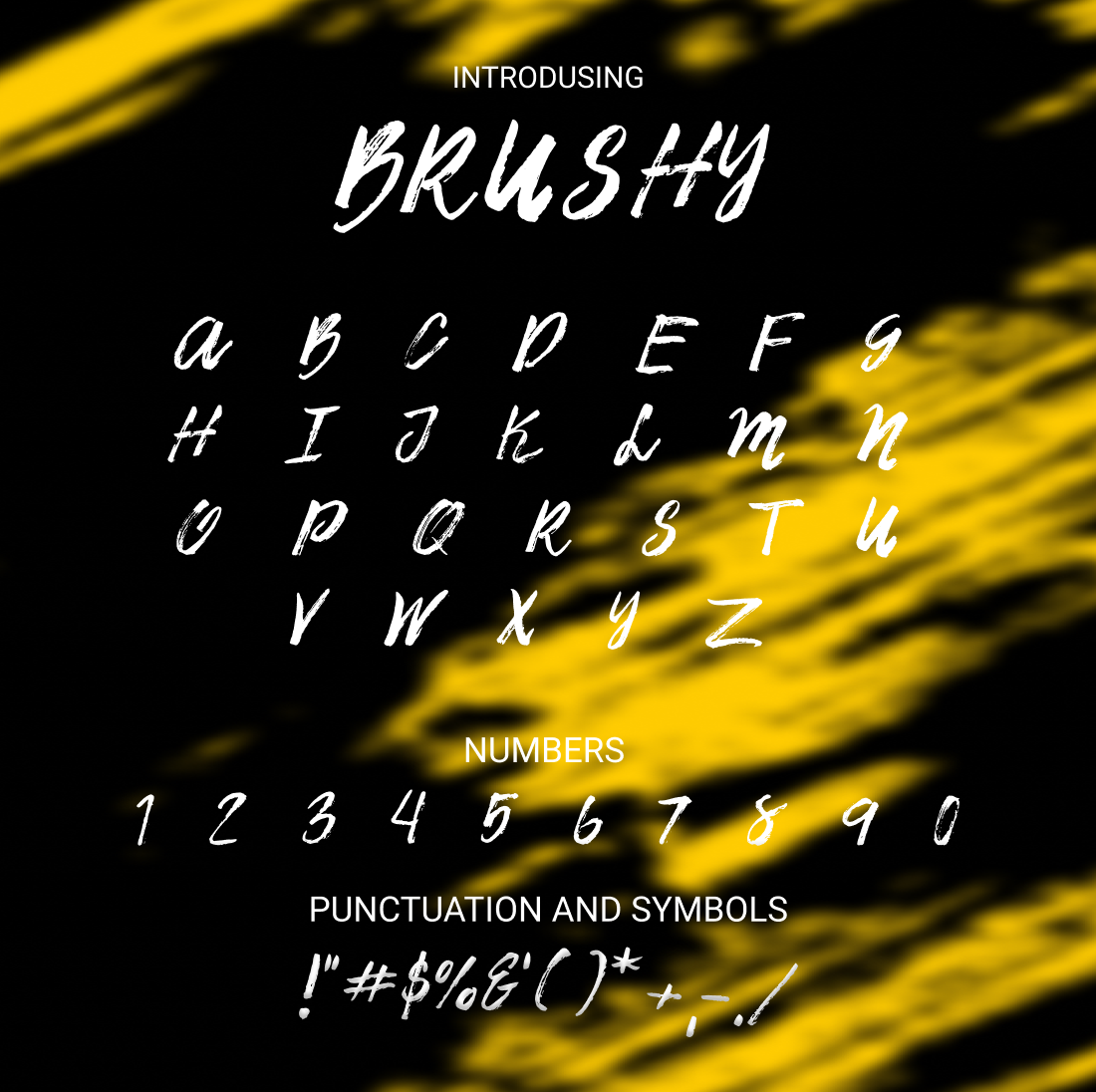 Images preview with brushy font.