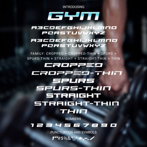 Preview images gym font.