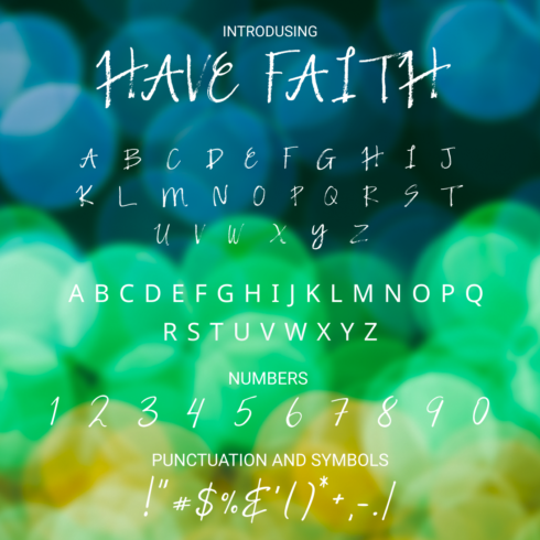 Preview images with have faith font.