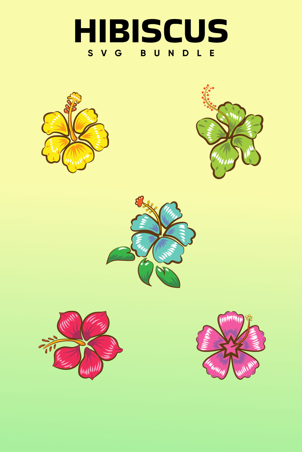 Pinterest illustrations hibiscus bundle.