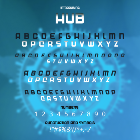 Preview images hub font.