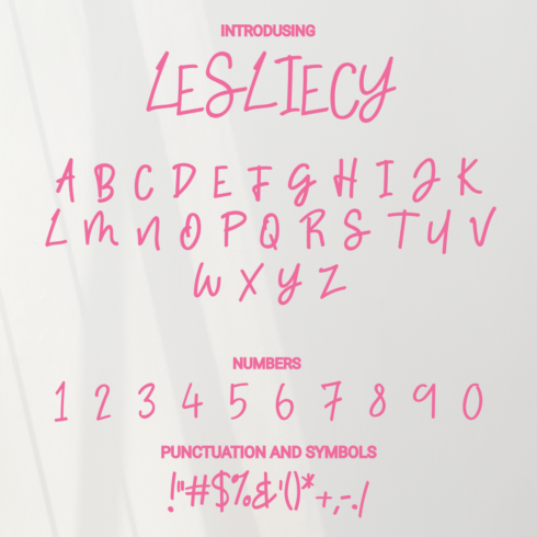 Images with lesliecy font.