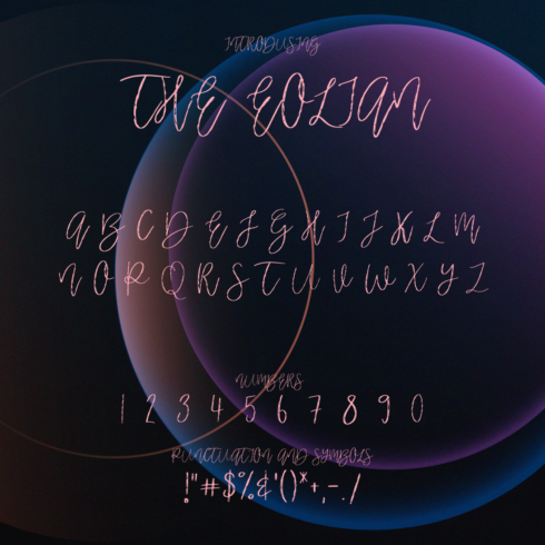 Preview the eolian font images.