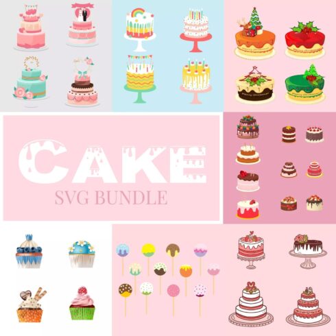 Cake SVG bundle, main image 1500x1500.