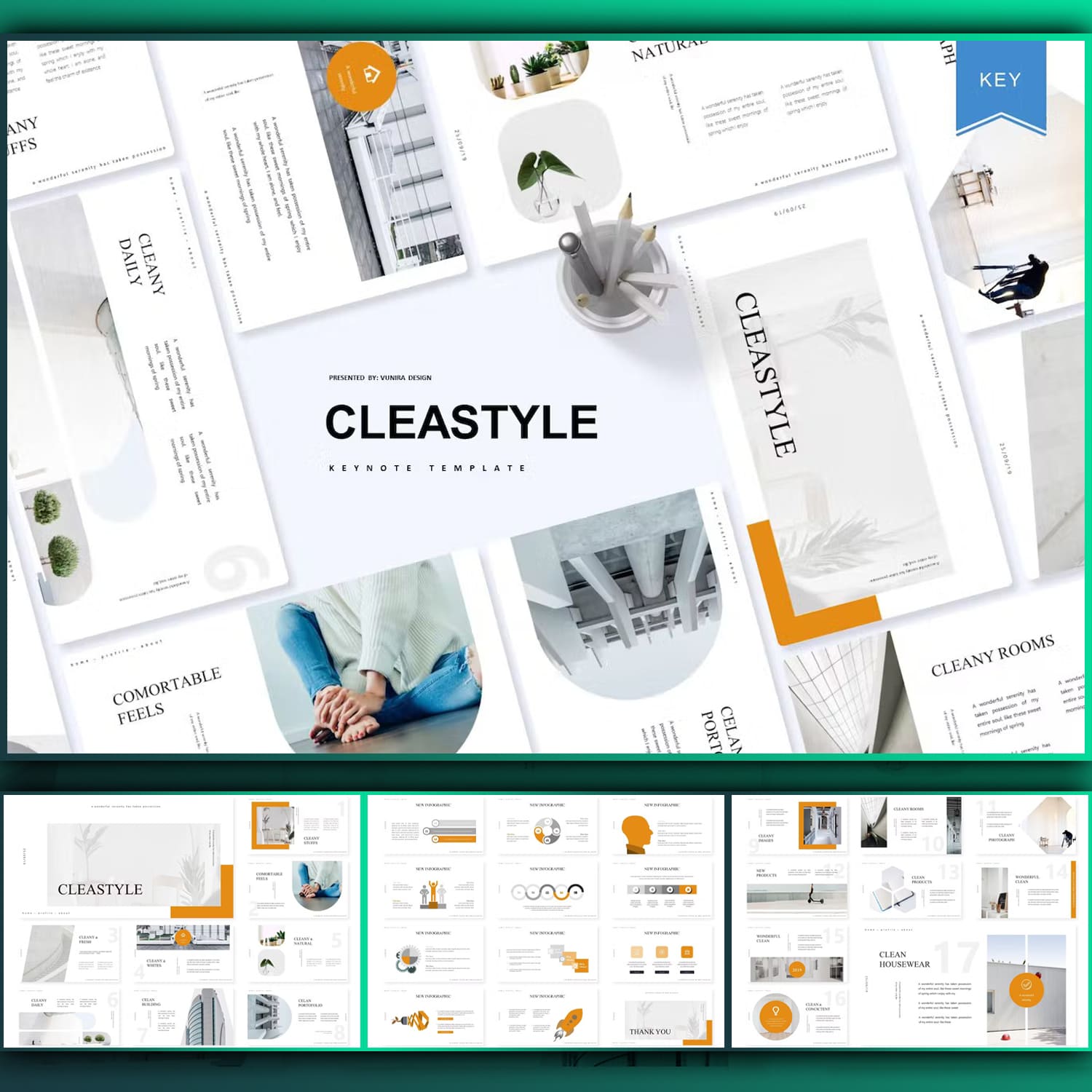 Сleastyle keynote template, main picture 1500x1500.
