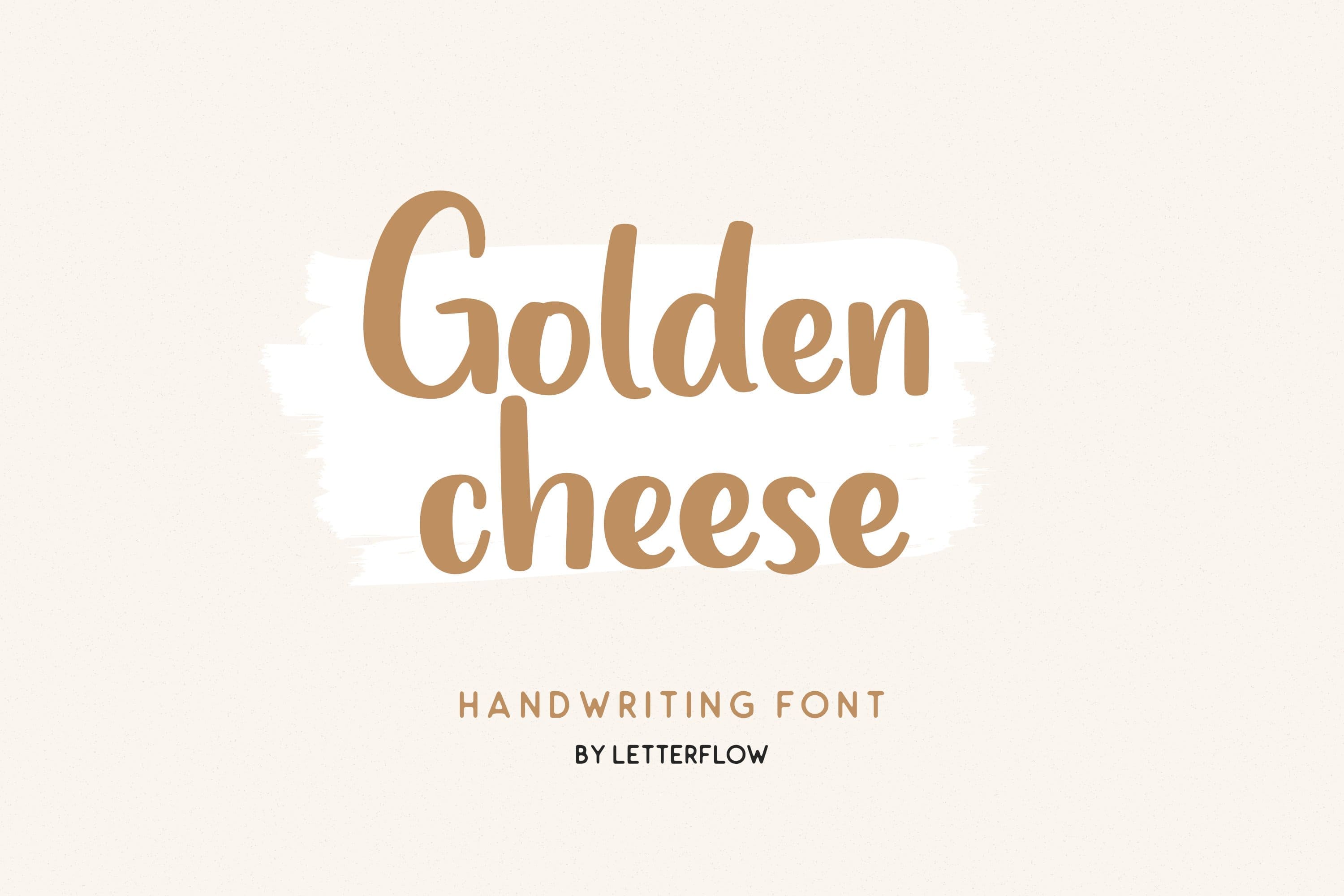 Golden cheese - handwriting font, main picture 3000x2000.