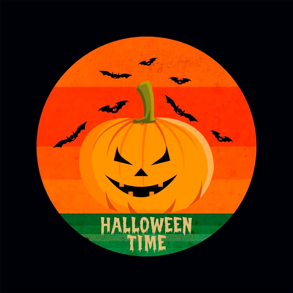 Halloween spooky retro t-shirt design, main picture.