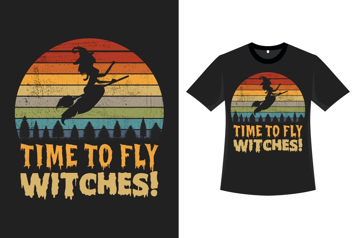 Halloween Spooky Witch Shirt Design.