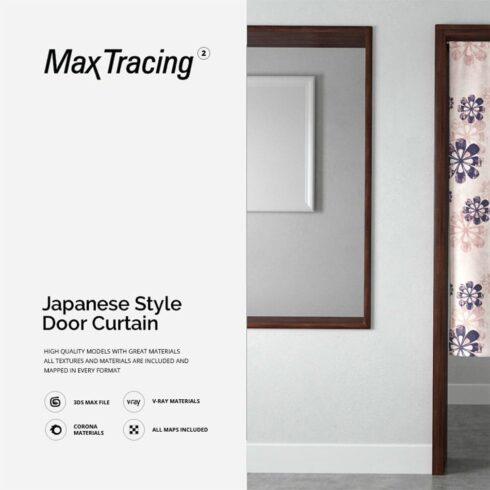 Japanese style door curtain, main picture.