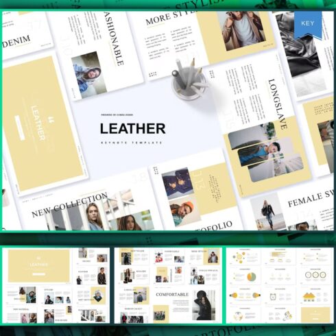 Leather keynote template, first image 1500x1500.