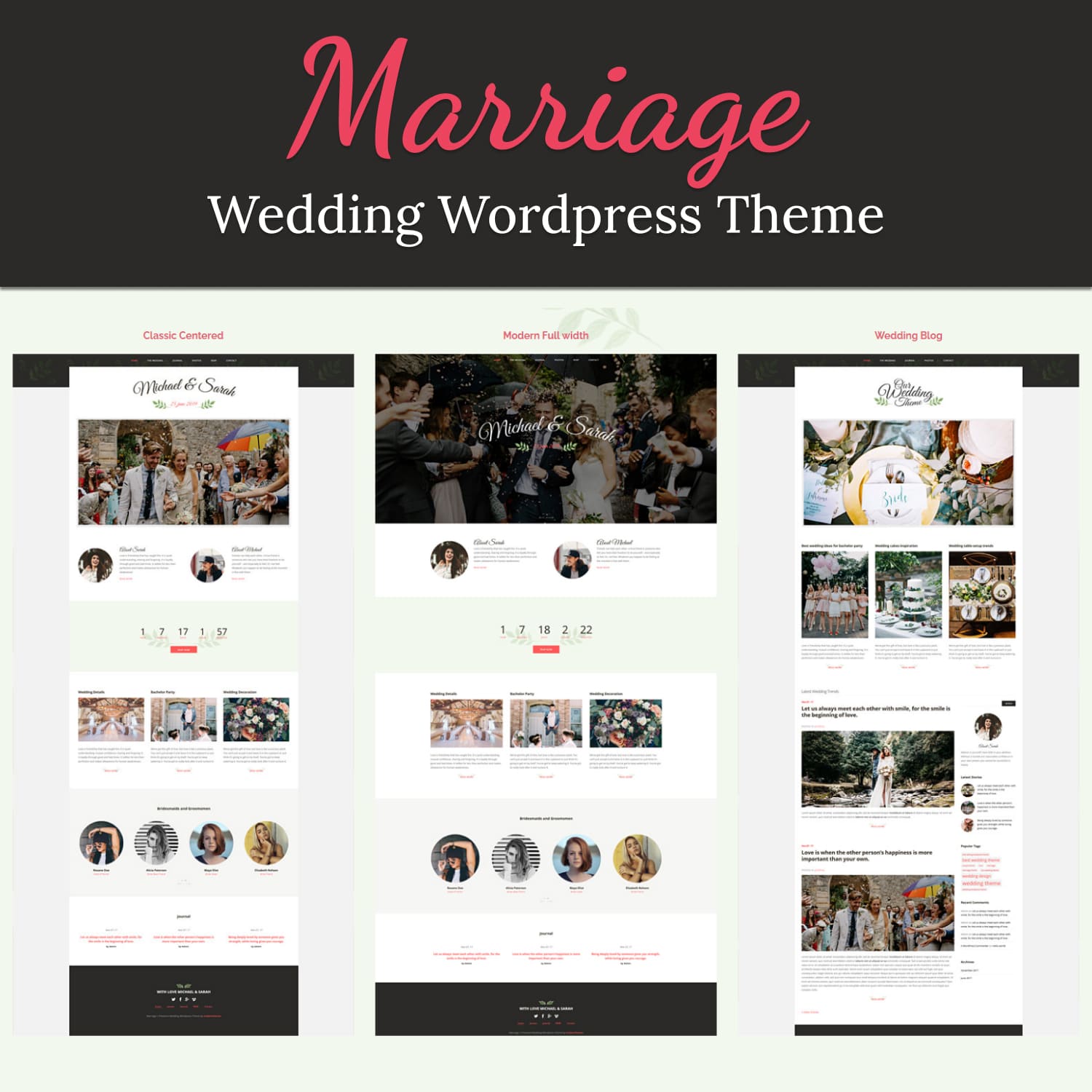 Marriage responsive wedding wordpress theme, main picture 1500x1500.