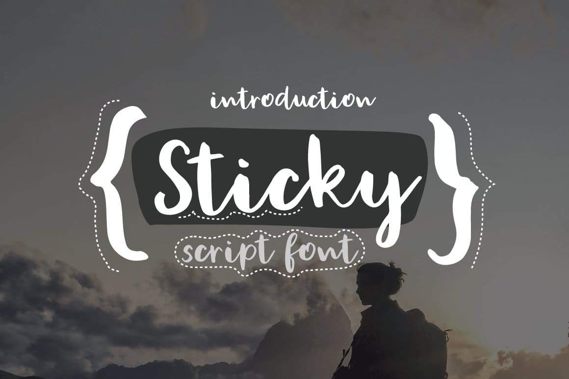 New sticky script font, main picture 1160x772.