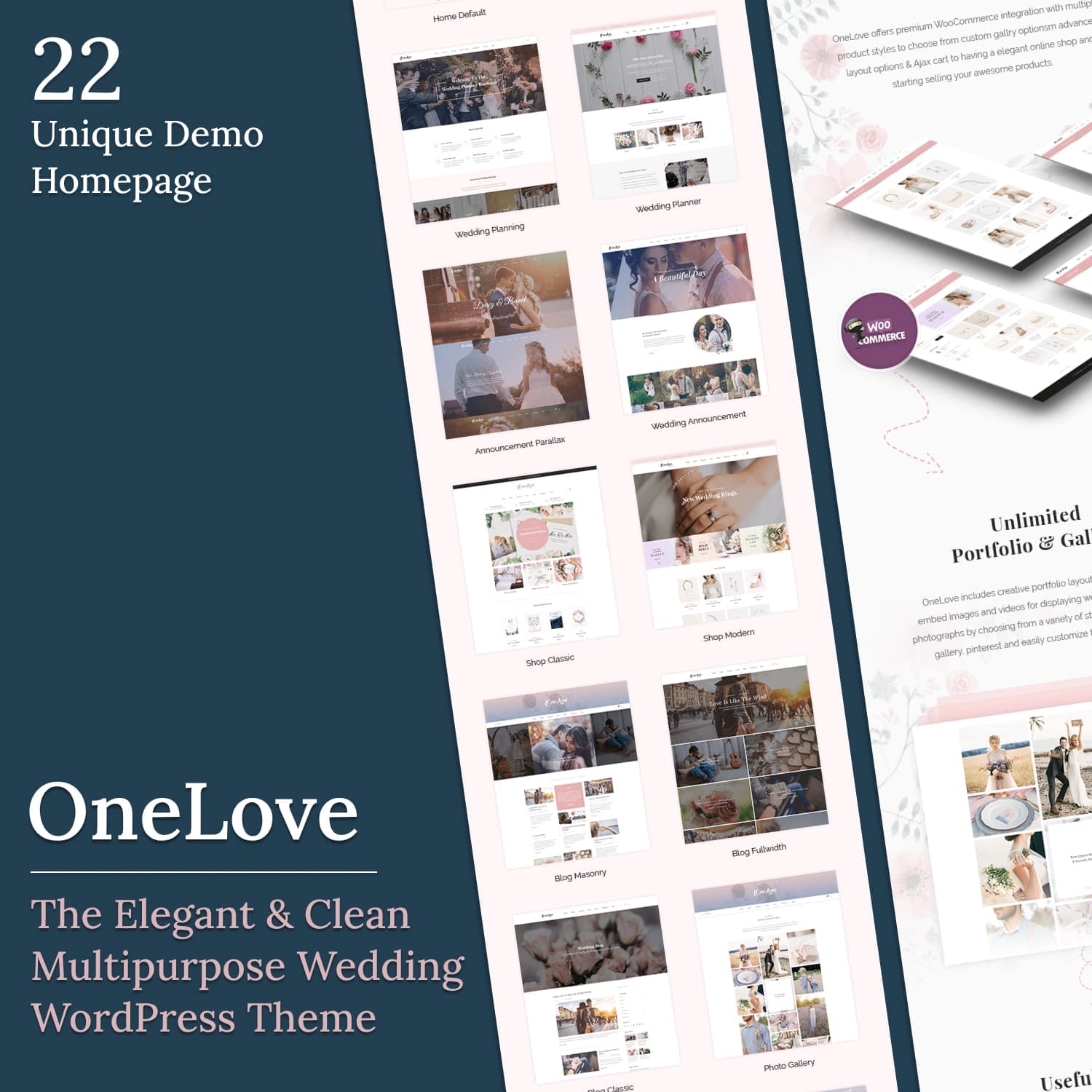 Onelove the elegant clean multipurpose wedding wordpress theme, main picture 1500x1500.