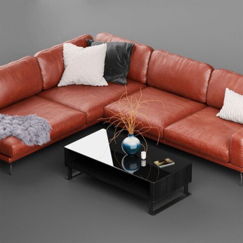 Peruna leather modular sectional sof, main picture.