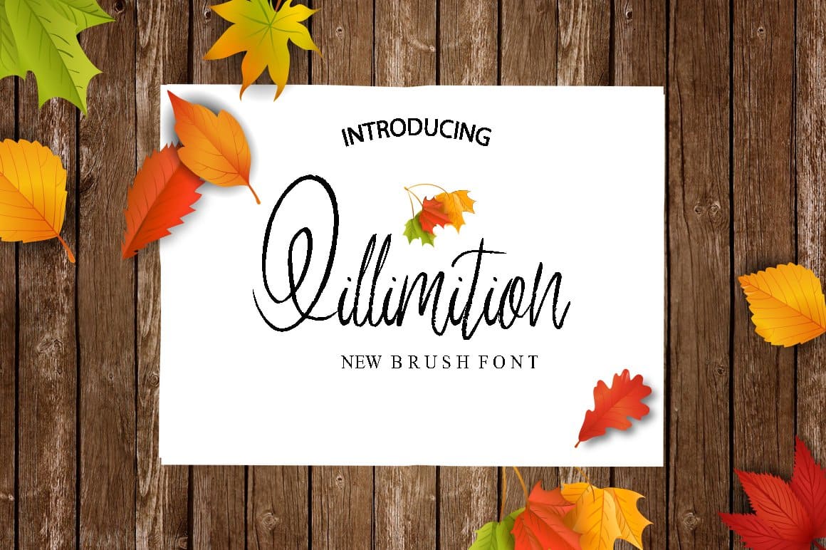 Qillimition - new Brush font, main picture.