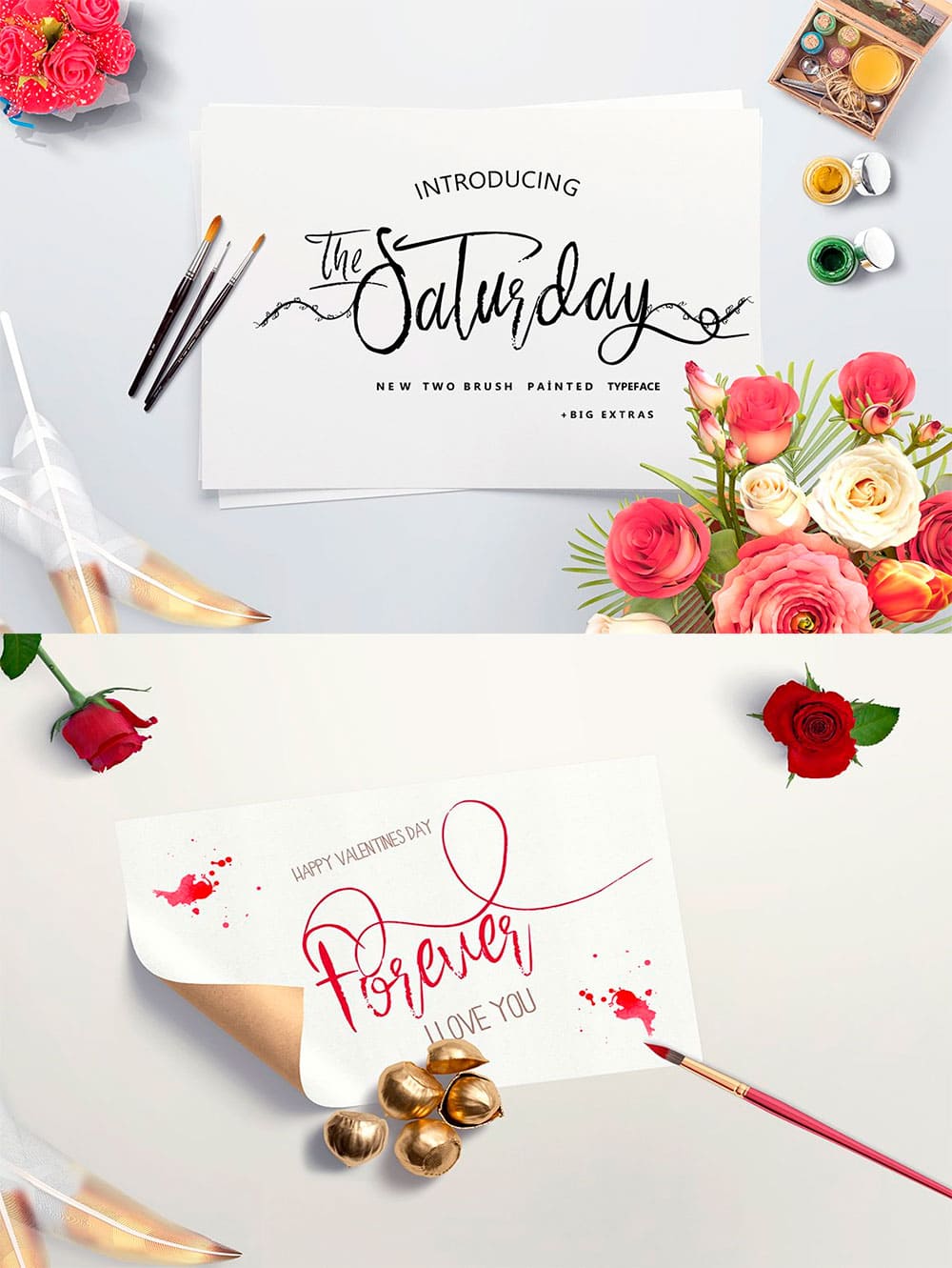 Saturday - New two brush painted typeface, picture for pinterest.