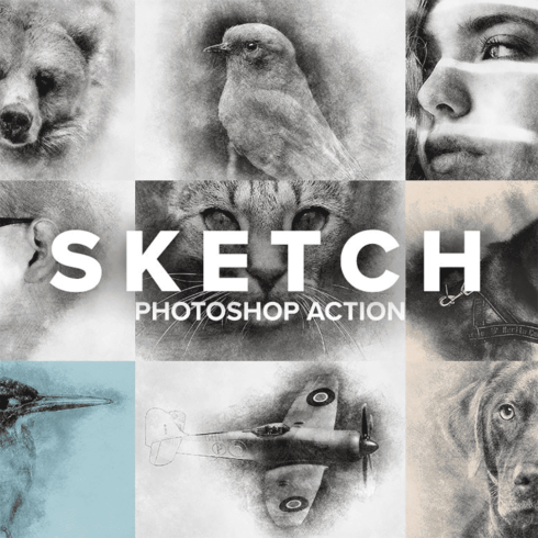 Sketch photoshop action, main picture 1010x1010.