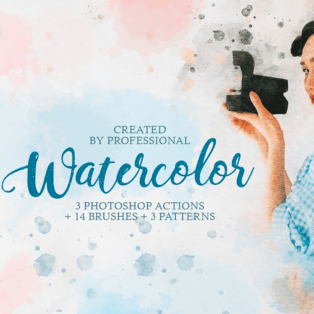 Watercolor painter photoshop actions, first picture.