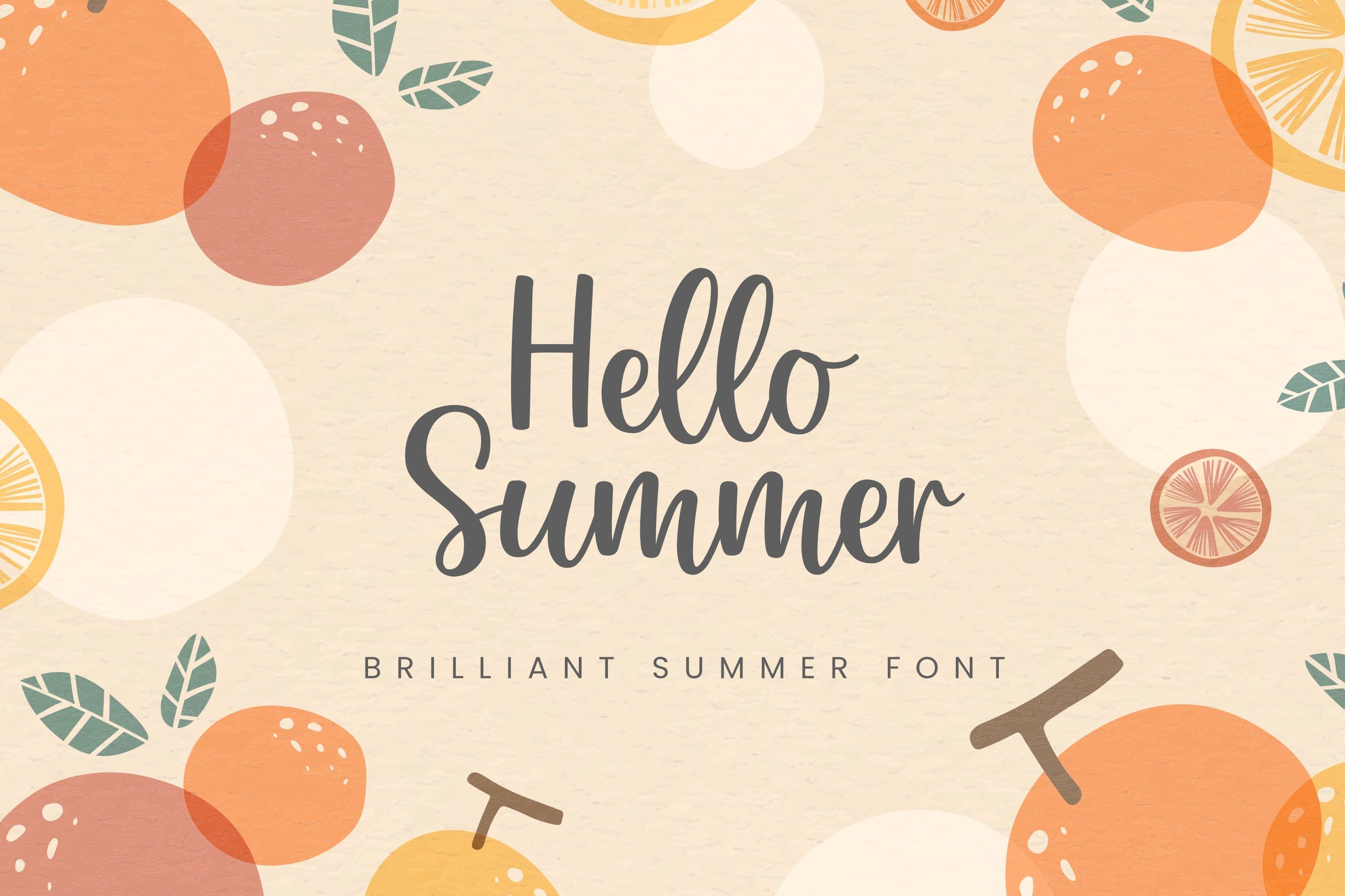 Bright summer, shiny summer font on orange background.