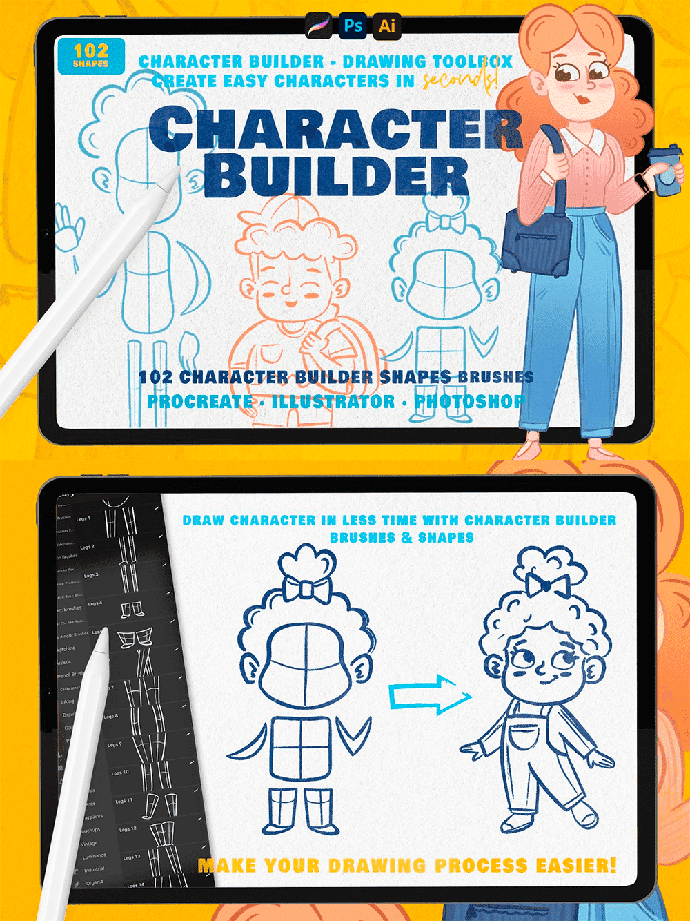 Character builder drawing toolkit, picture for pinterest.