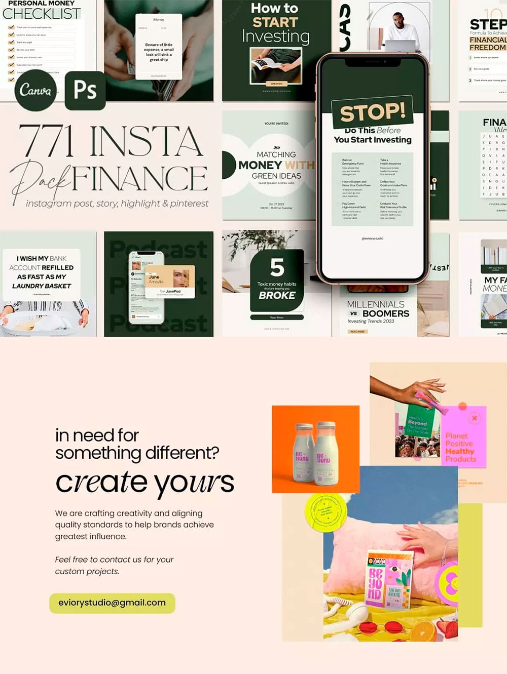 Financial instagram creator canva ps, picture for pinterest 1000x1331.