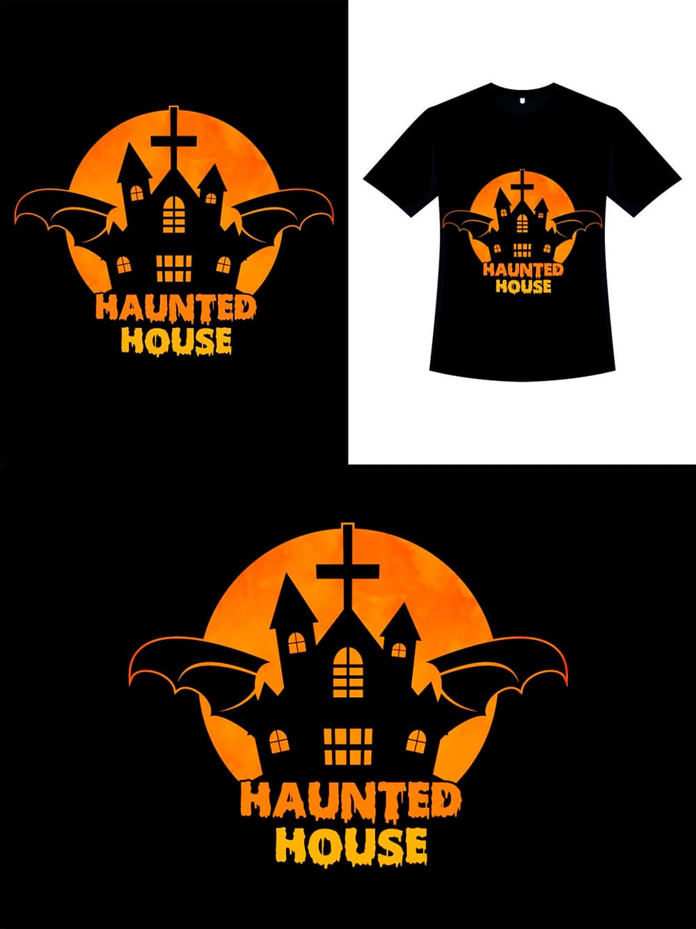 Halloween haunted house t-shirt, for pinterest.