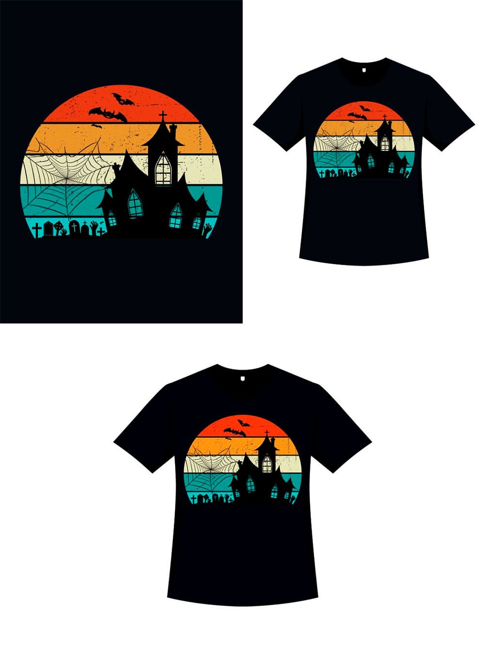 Halloween retro shirt vector design, picture for pinterest.