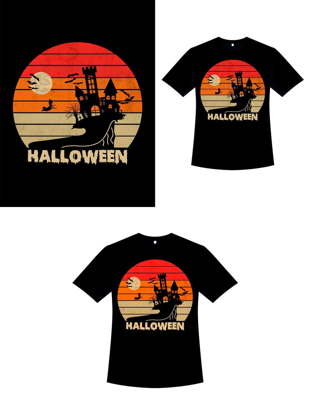 Halloween retro t-shirt design print, for pinterest.