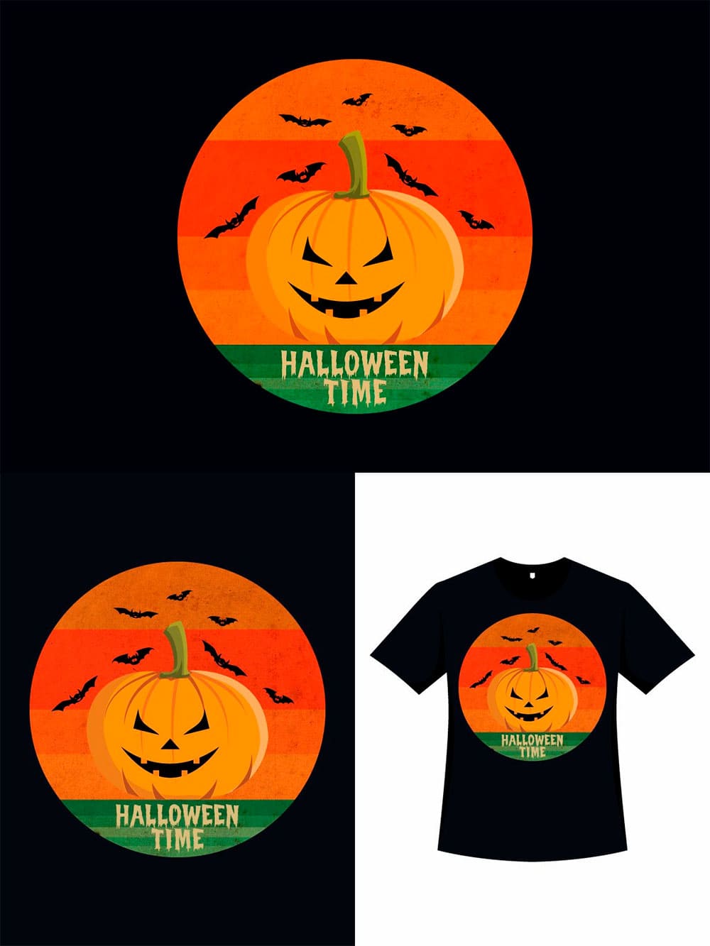 Halloween spooky retro t-shirt design, picture for pinterest.