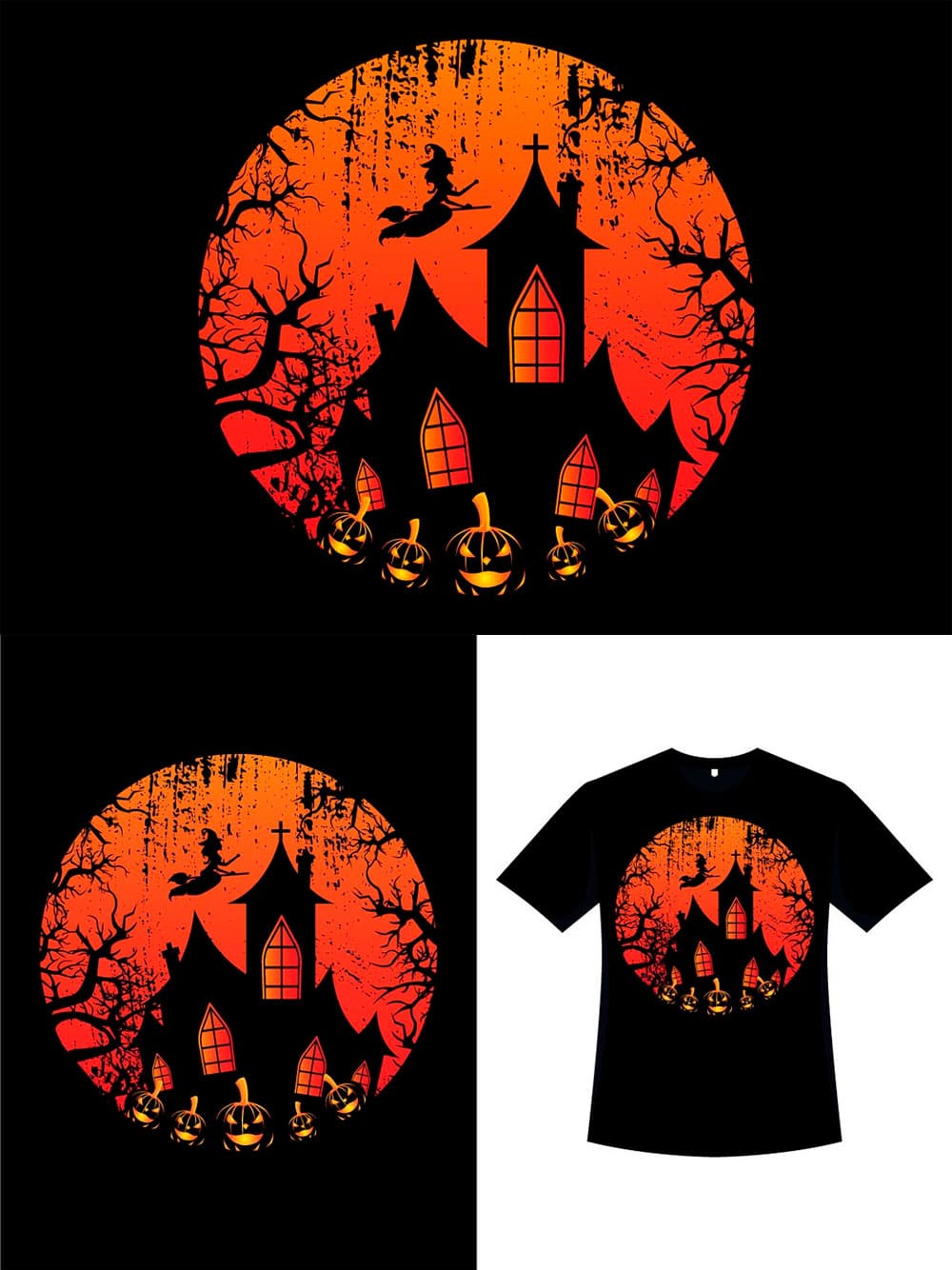 Halloween t-shirt design with grunge, picture for pinterest.