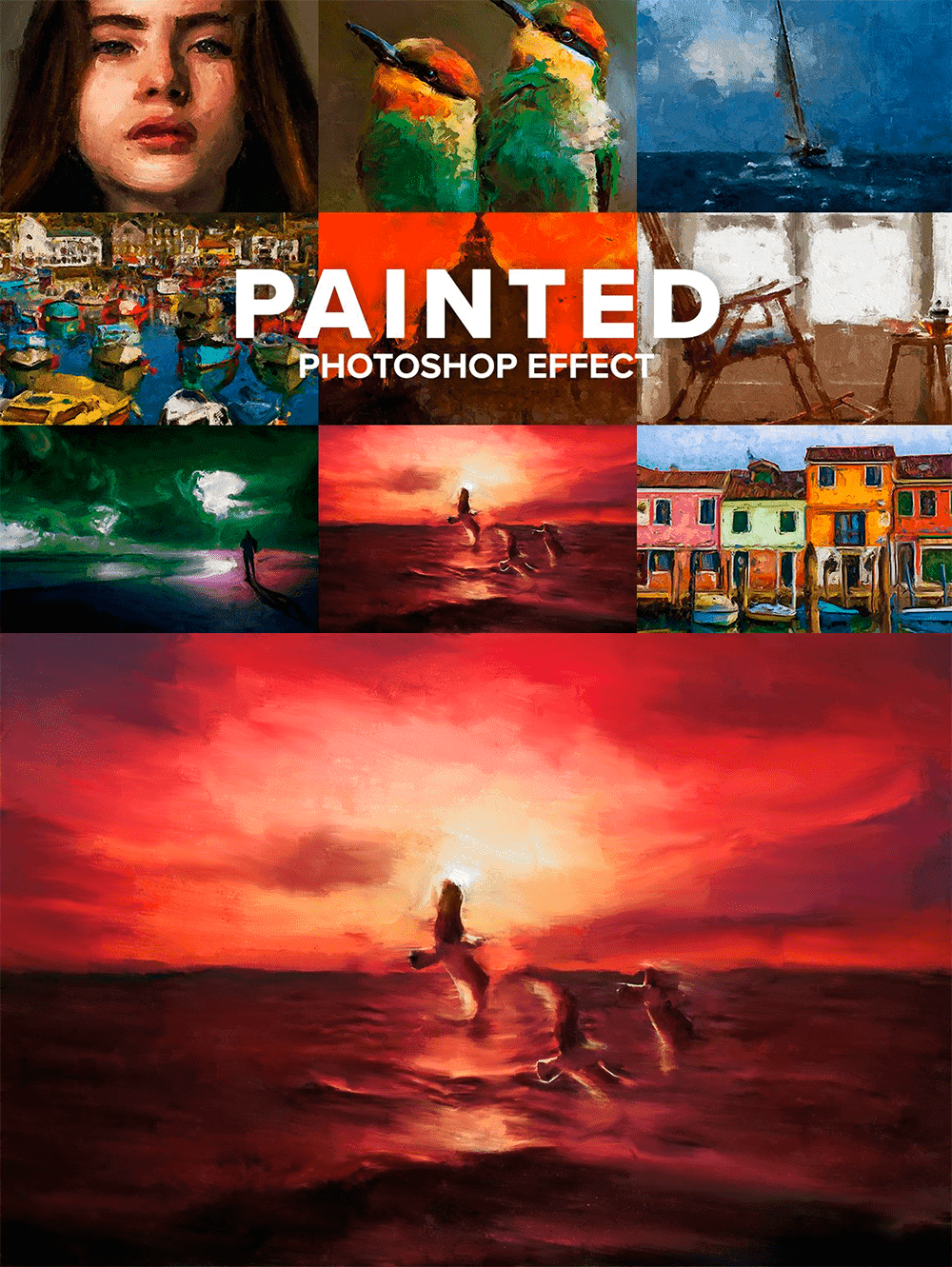 Painted photoshop effect, picture for pinterest 1000x1331.