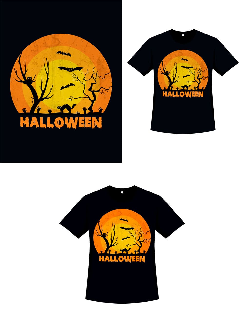 Spooky retro t-shirt for halloween, image for pinterest 1000x1333.