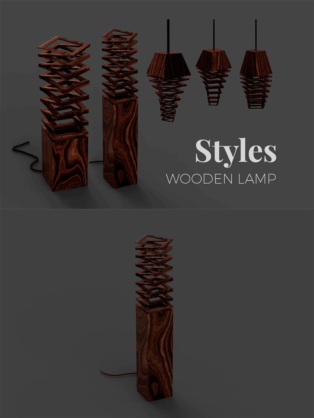 Styles wooden lamp, picture for pinterest.