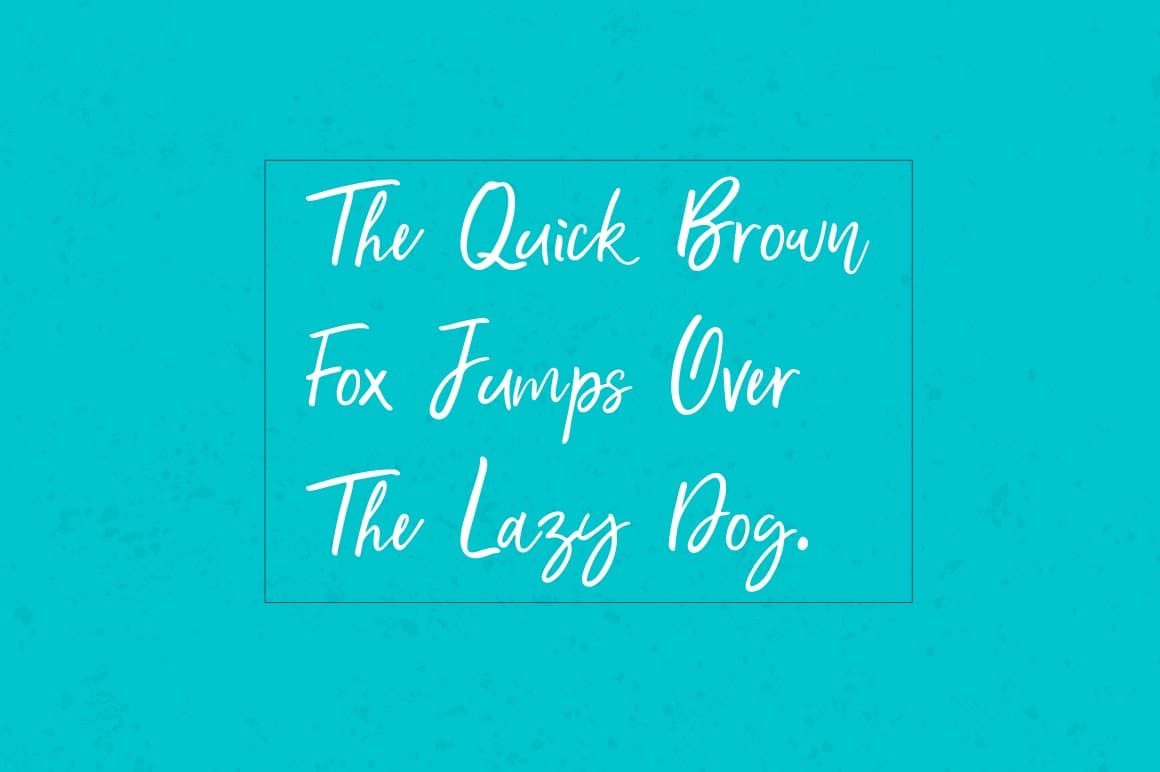 Inscription: The Quick Brown, Fox Jumps Over, The Lazy Dog.