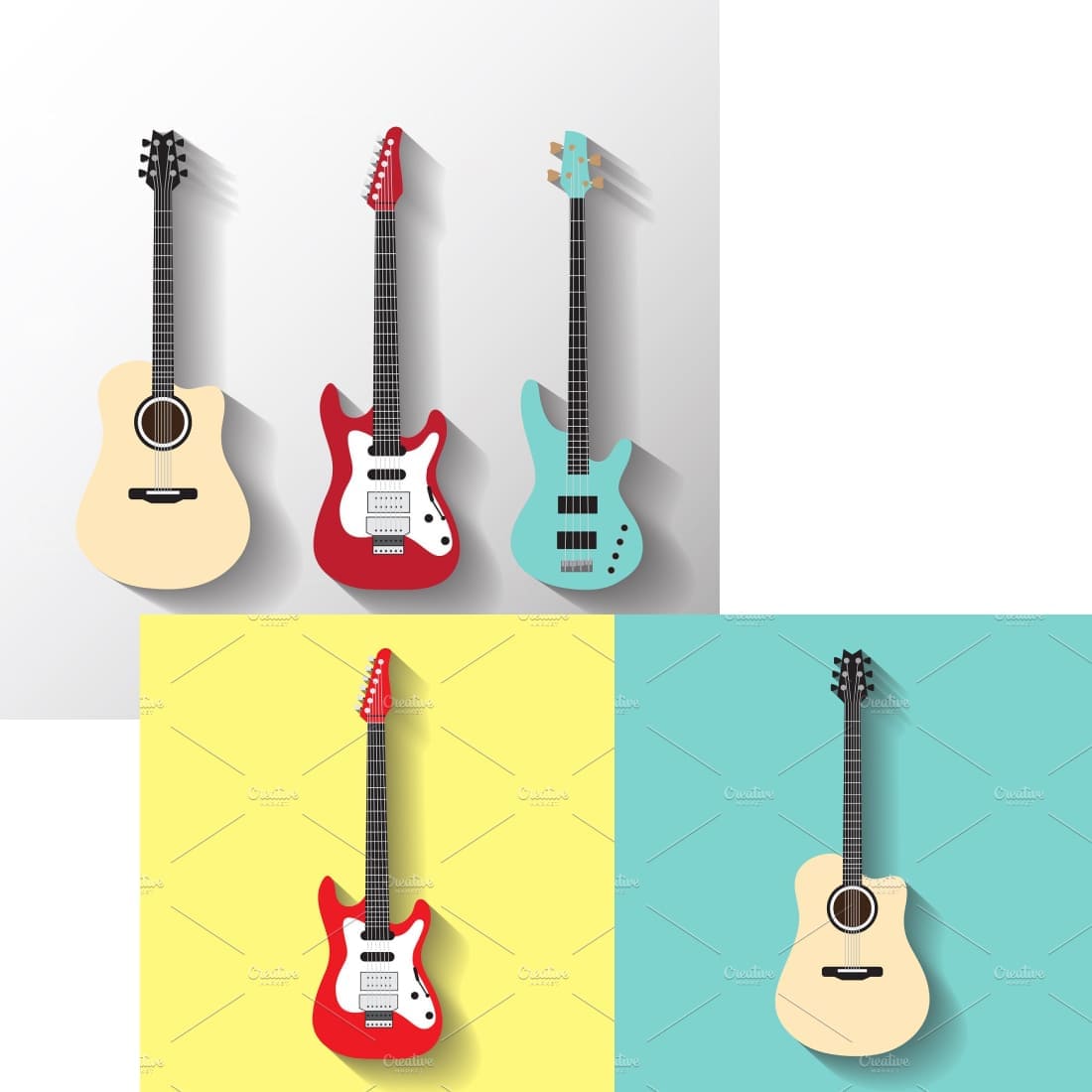 Vector Guitars Set, second picture 1100x1100.