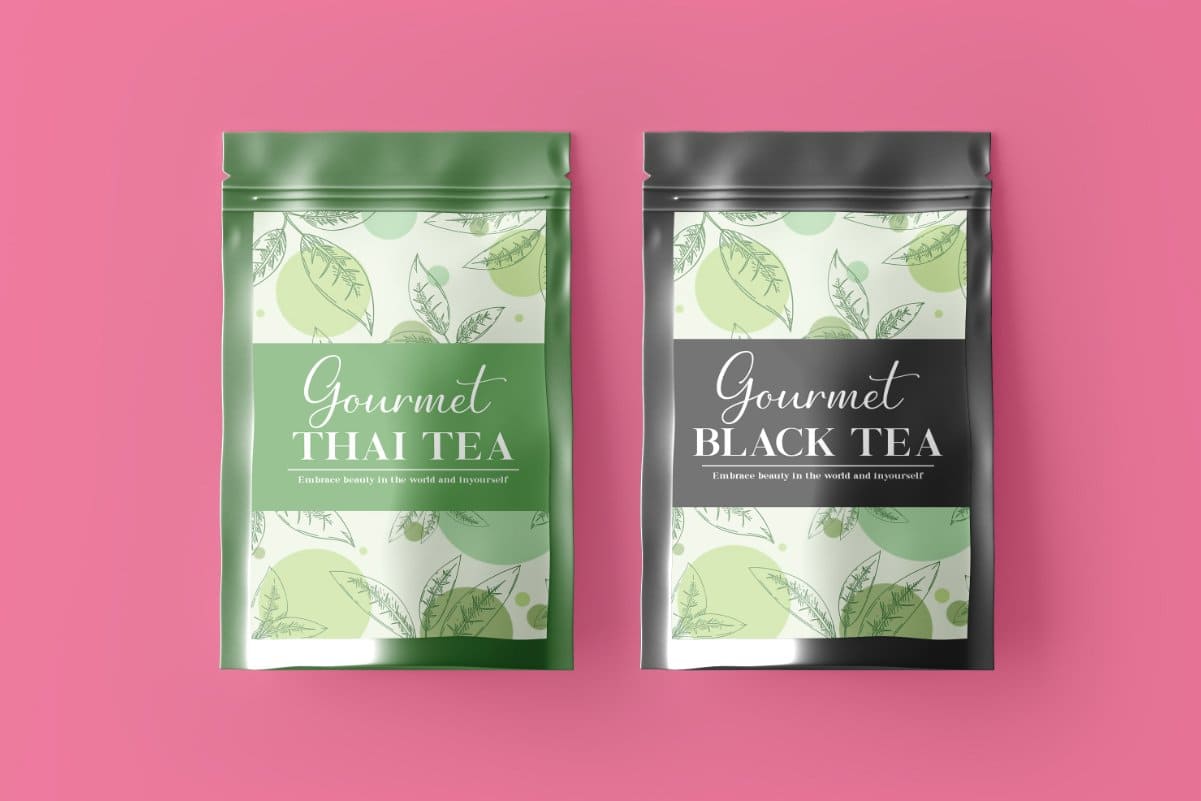 Two packs of green and black tea "Gourmet".