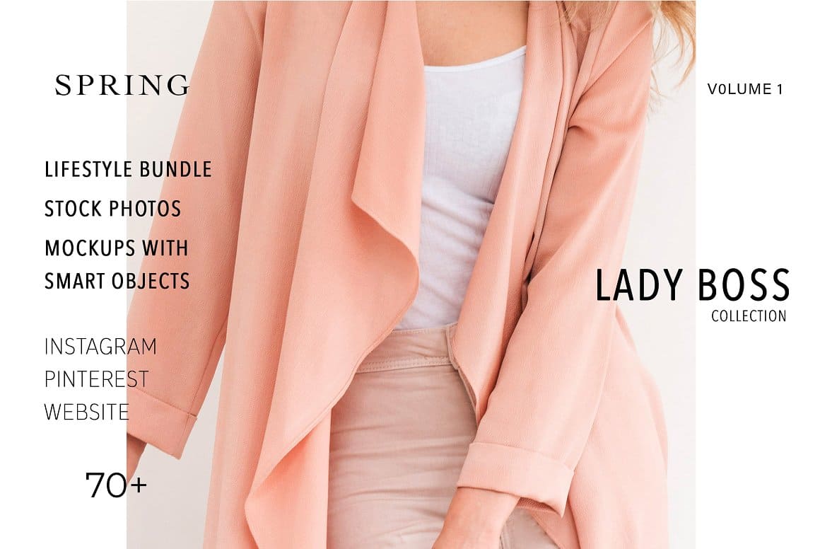Lady boss, Spring, Lifestyle bundle, Stock Photos, Mockups with Smart Objects.