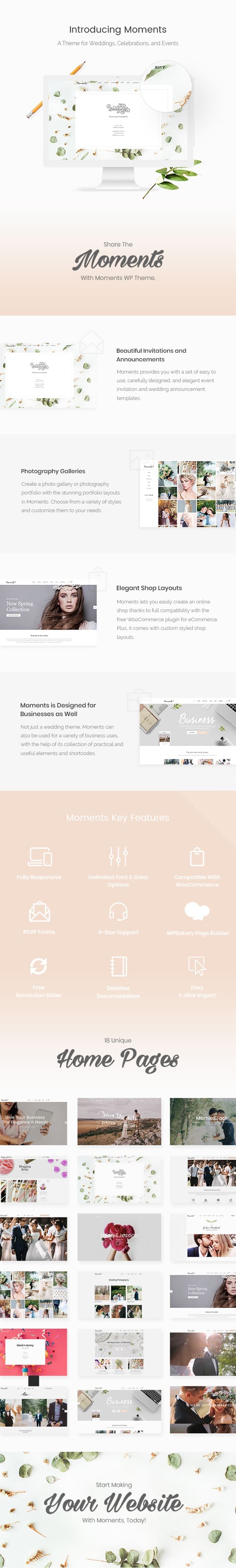 Introducing Moments Wedding Event Theme, Your Website.