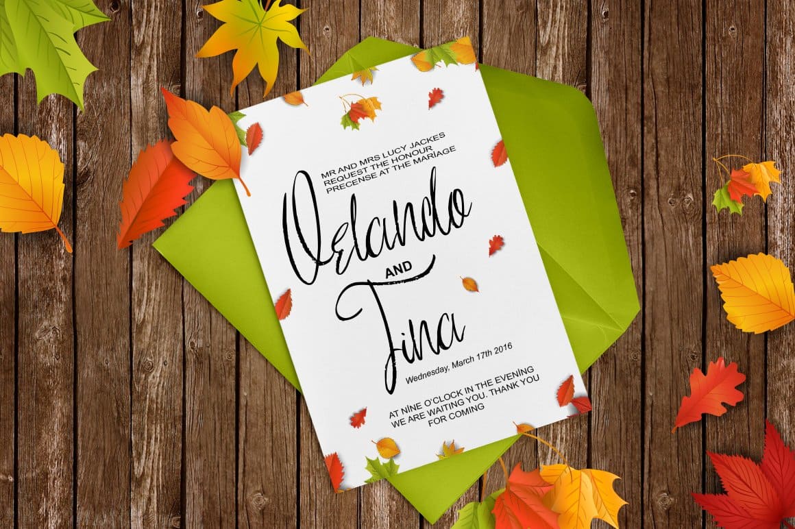 One white card with lettering using Qillimition Script Font.