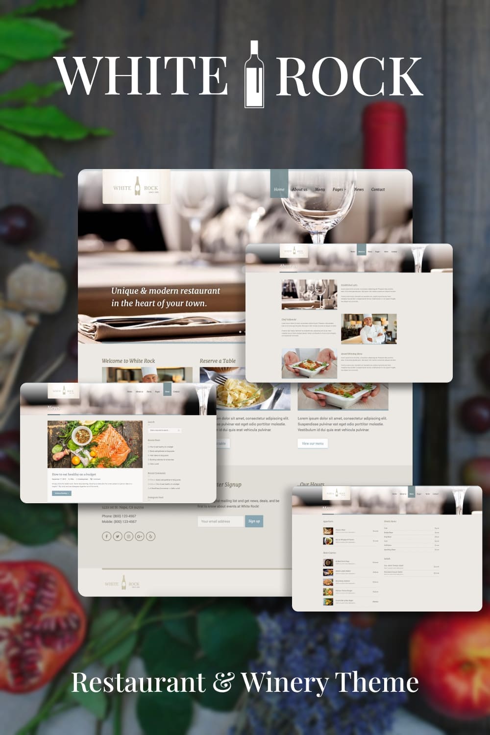 White rock restaurant winery theme, picture for pinterest 1000x1500.