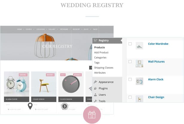 Wedding industry theme, Wedding Registry.